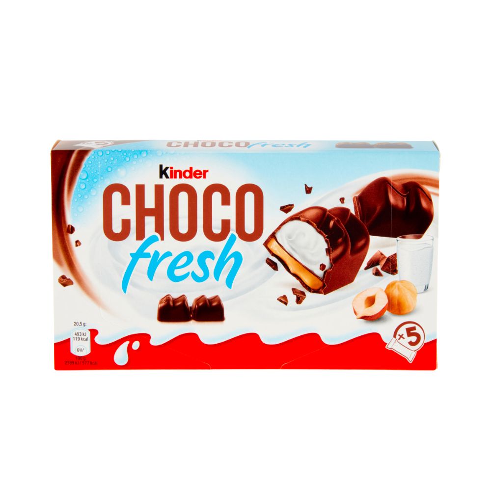 Kinder Choco Fresh, snack dulce de leche cubierto de chocolate de 102.5g 