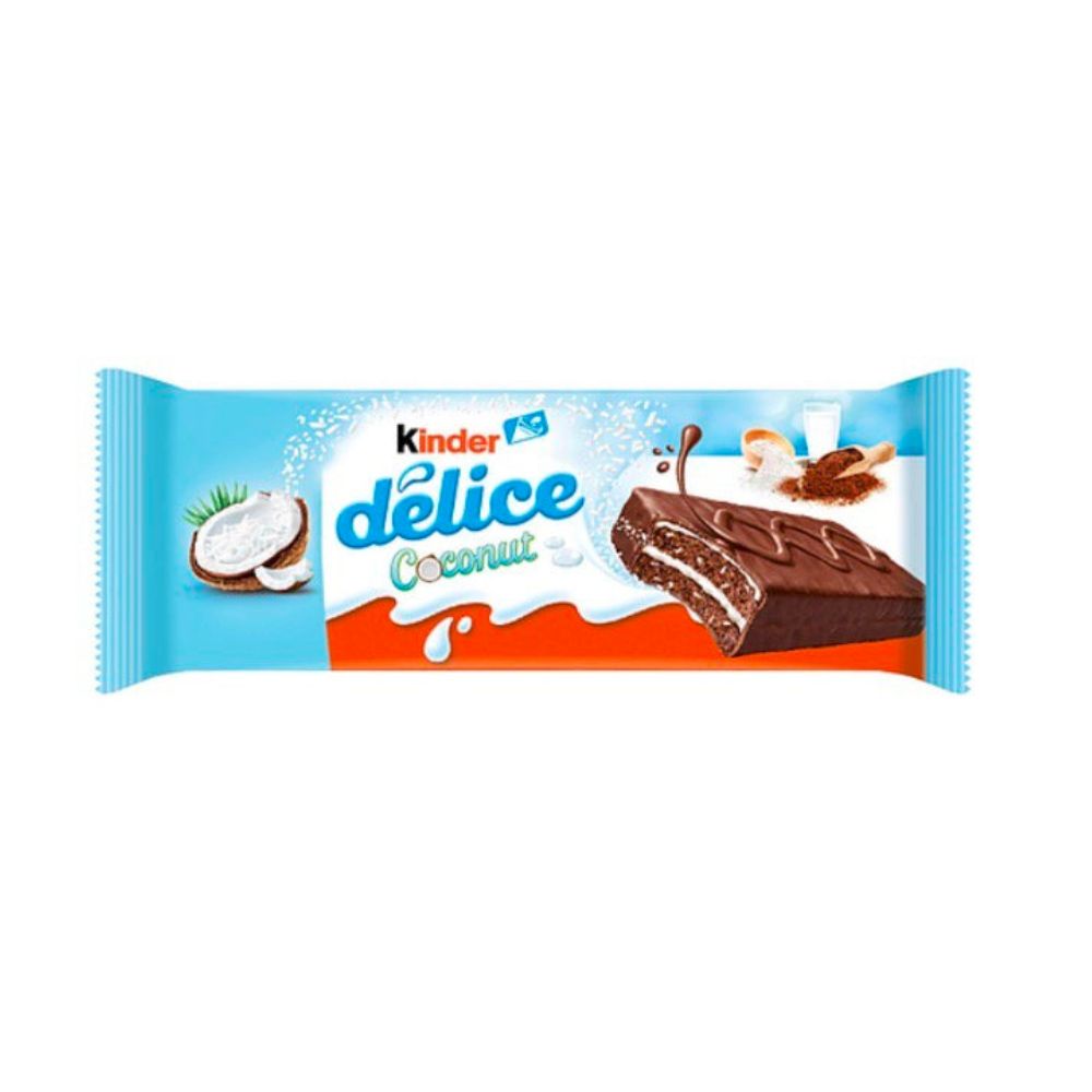 Kinder Delice Coconut, merienda de chocolate y coco de 37g 