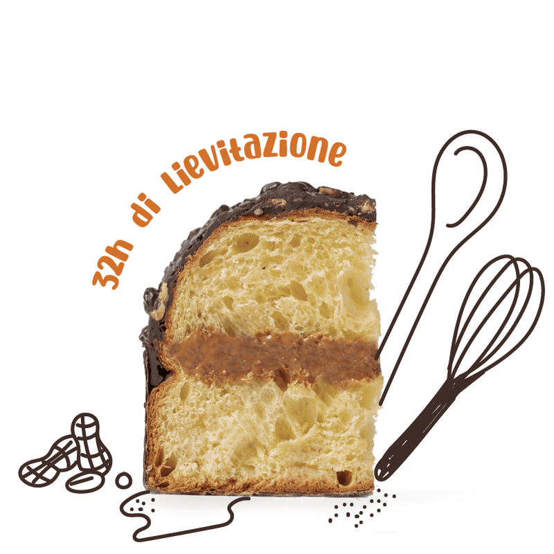 Il Panettone di American Uncle, ripieno al caramello salato con copertura al cioccolato fondente e arachidi