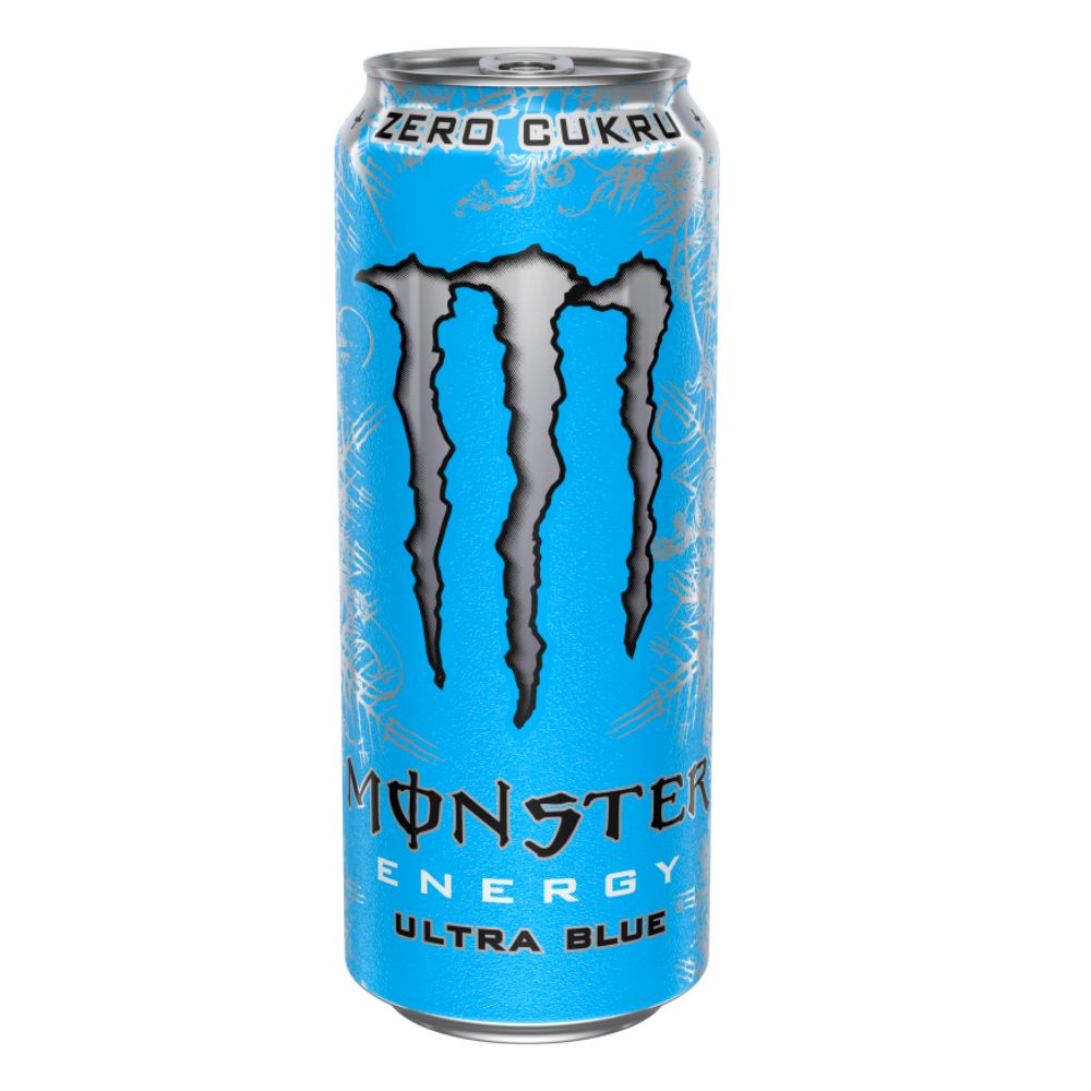 Monster Blue, energy drink de frambuesa de 500ml | DAÑADA 