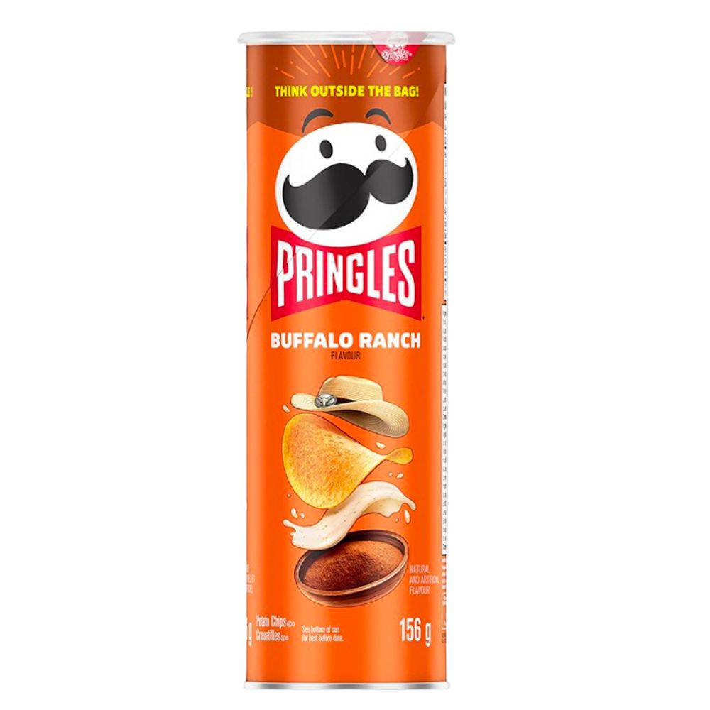 Pringles Buffalo Ranch, patatas con sabor a salsa buffalo y salsa ranch de 156g 
