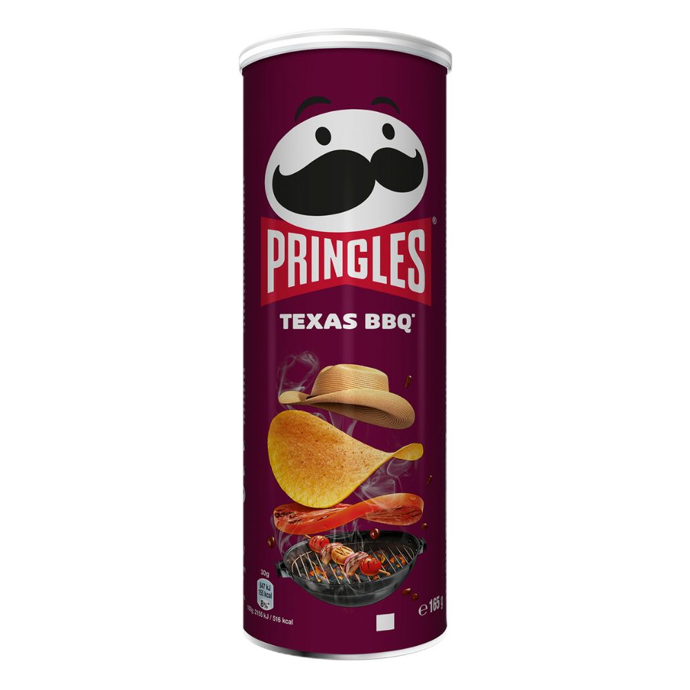 Pringles Texas Barbecue, patatas fritas con salsa barbacoa de 165g 