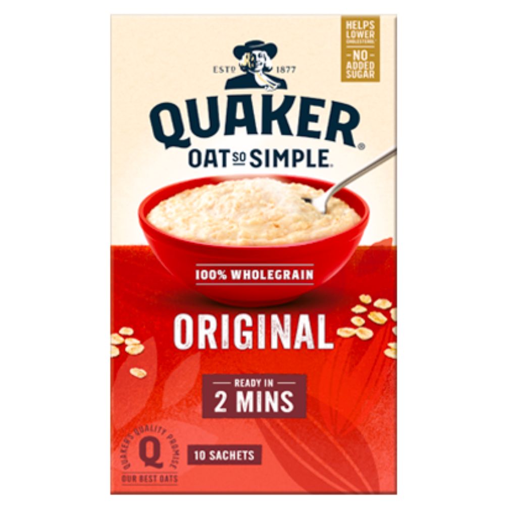 Quaker Oat So Simple Original, preparado de copos de avena, 10 sobres de 27g 