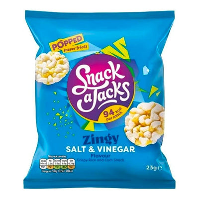 Confezione di Snack a Jacks salt e vinegar da 23g