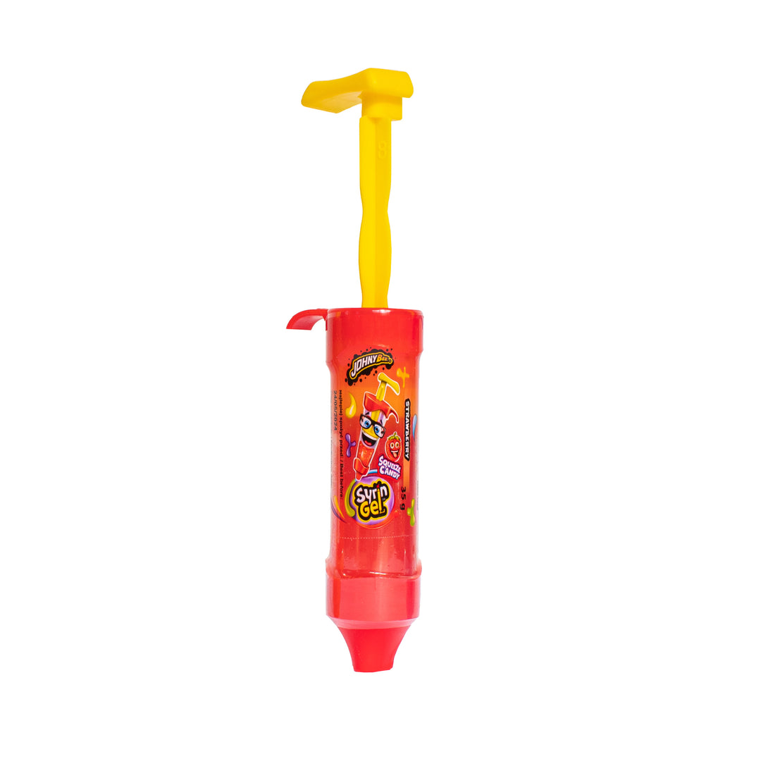 Johny Bee Syring Gel Strawberry, caramelo en gel con sabor a fresa de 35g 